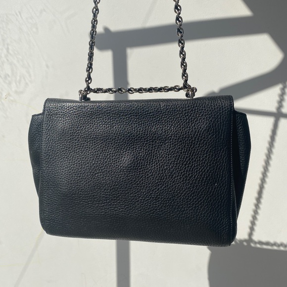 Mulberry Medium Lily Black Leather Silver Chain Designer Handbag Shoulder Bag - Picture 3 of 15